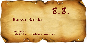 Burza Balda névjegykártya